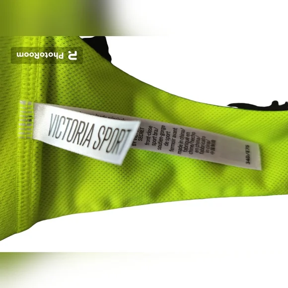 Victoria's secret sport green black bra closure front racerback size 34D - Picture 12 of 12